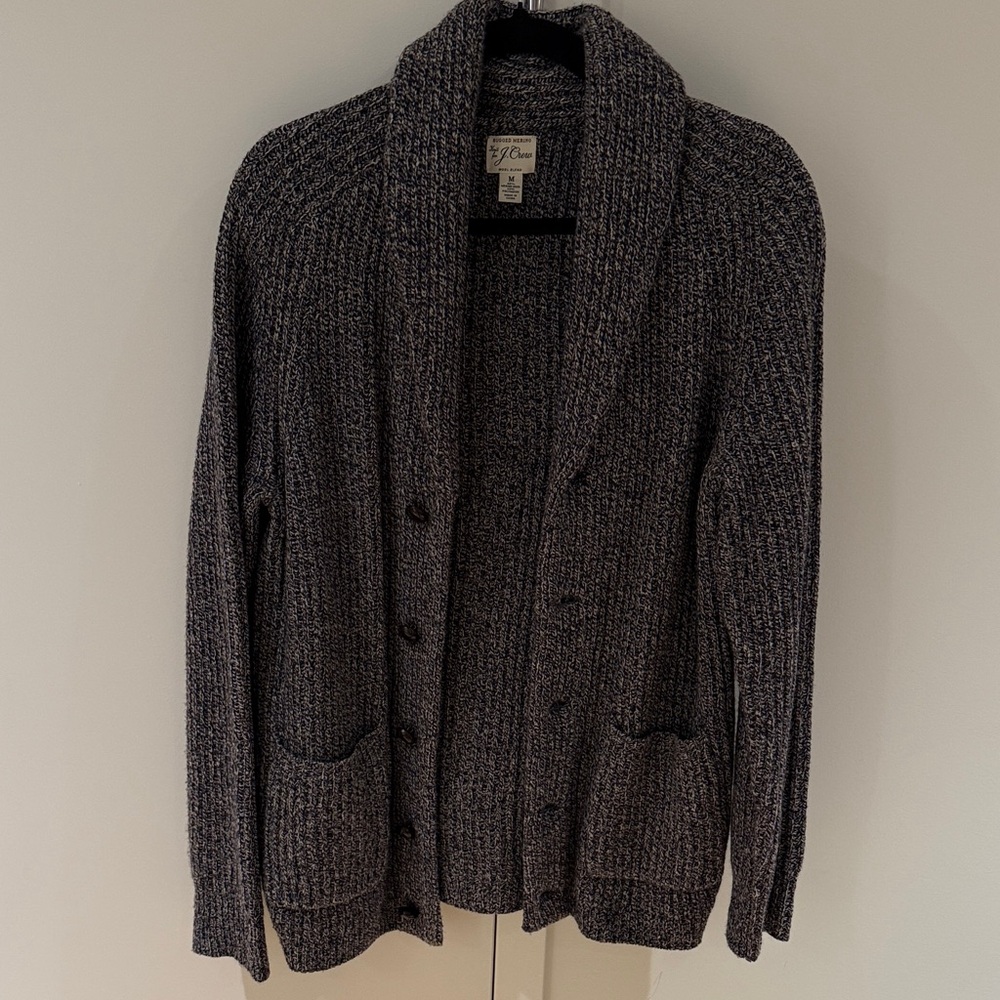 J. Crew Men's Charcoal Cardigan Sweater